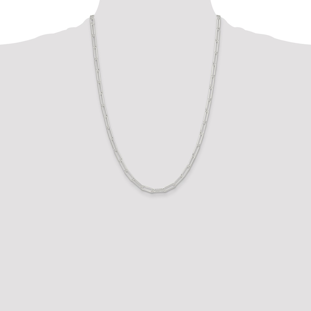 Sterling Silver Polished 4.5mm Paperclip Chain (QPCL120-24)