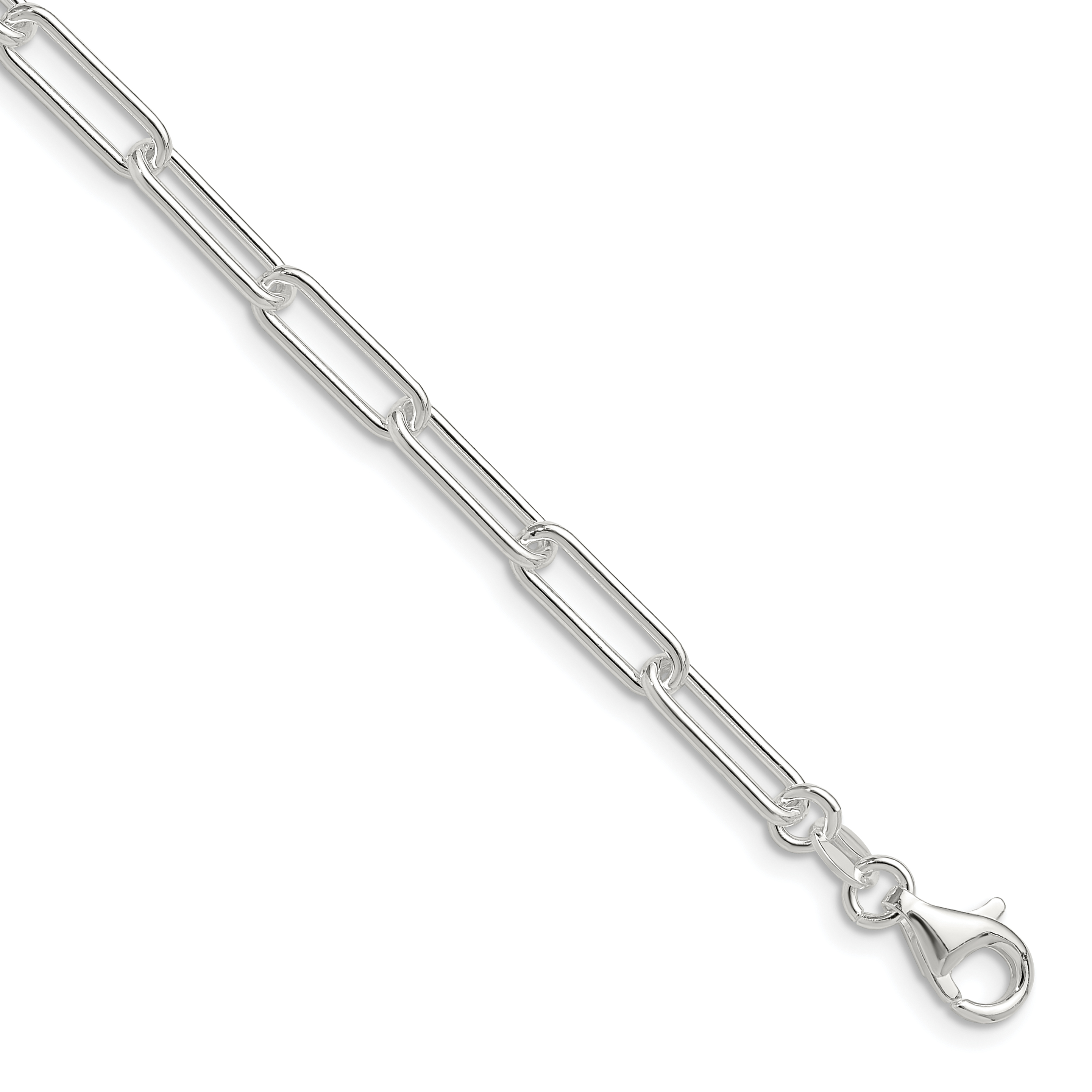 Sterling Silver Polished 4.5mm Paperclip Chain (QPCL120-8)