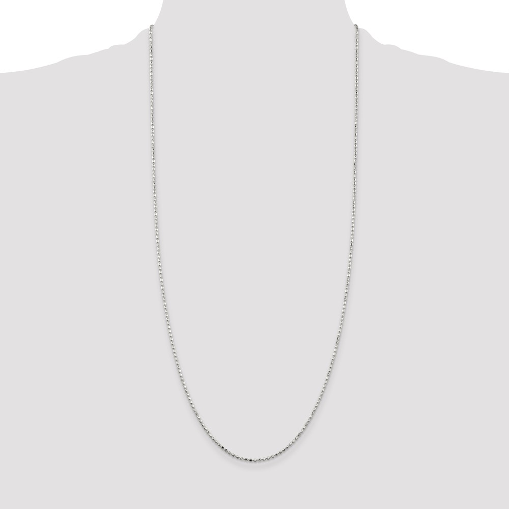 Sterling Silver 1.5mm Fancy Beaded Chain (QPE12-30)