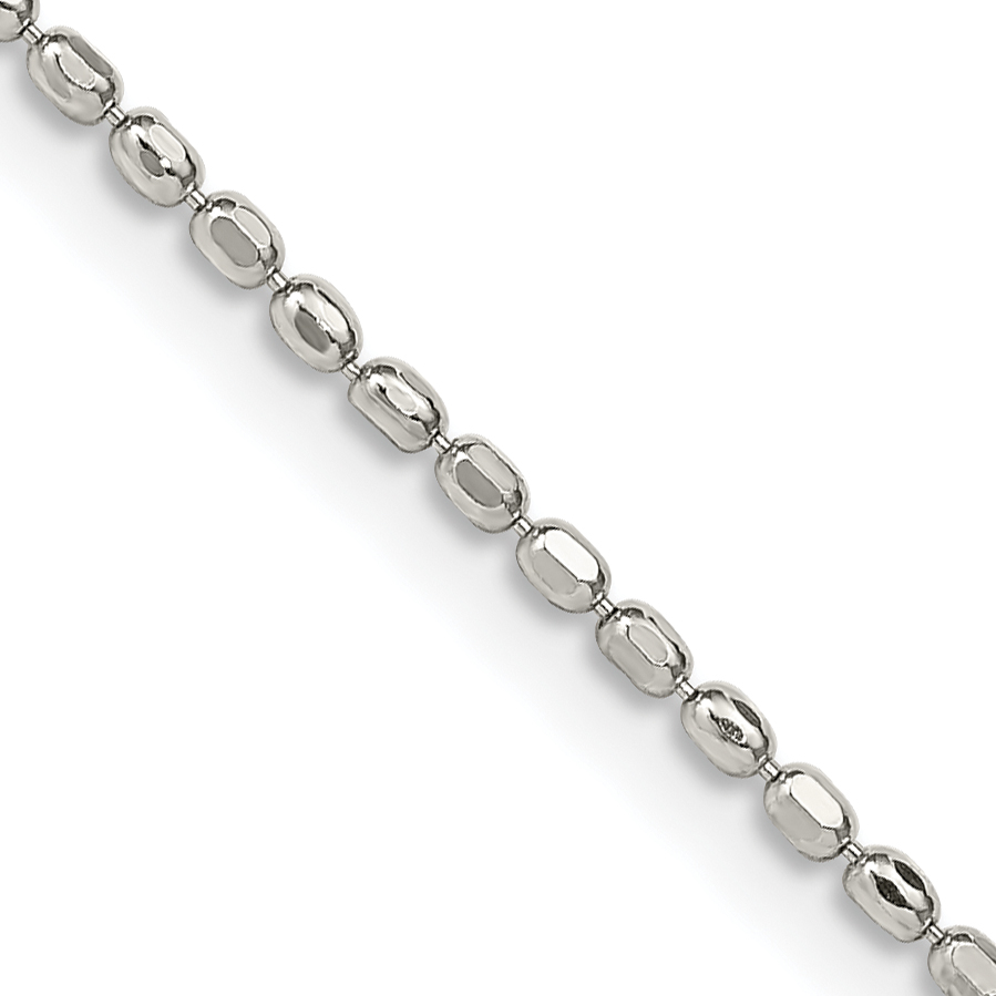 Sterling Silver 1.5mm Fancy Beaded Chain (QPE12-20)