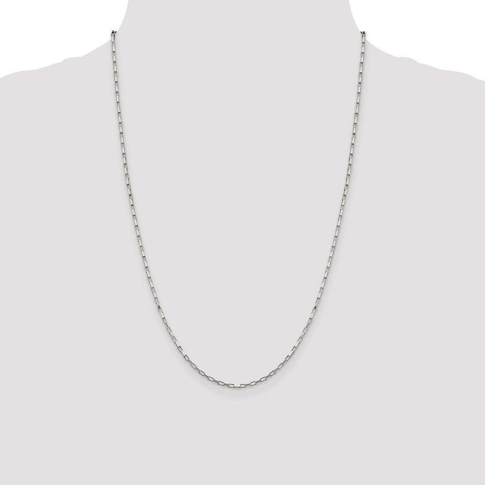 Sterling Silver 1.65mm Elongated Box Chain (QPE13-24)