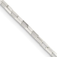 Sterling Silver 1.65mm Elongated Box Chain view 1