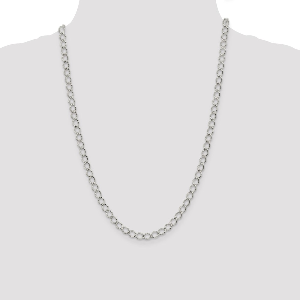 Sterling Silver 5.75mm Fancy Open Curb Chain (QPE14-24)