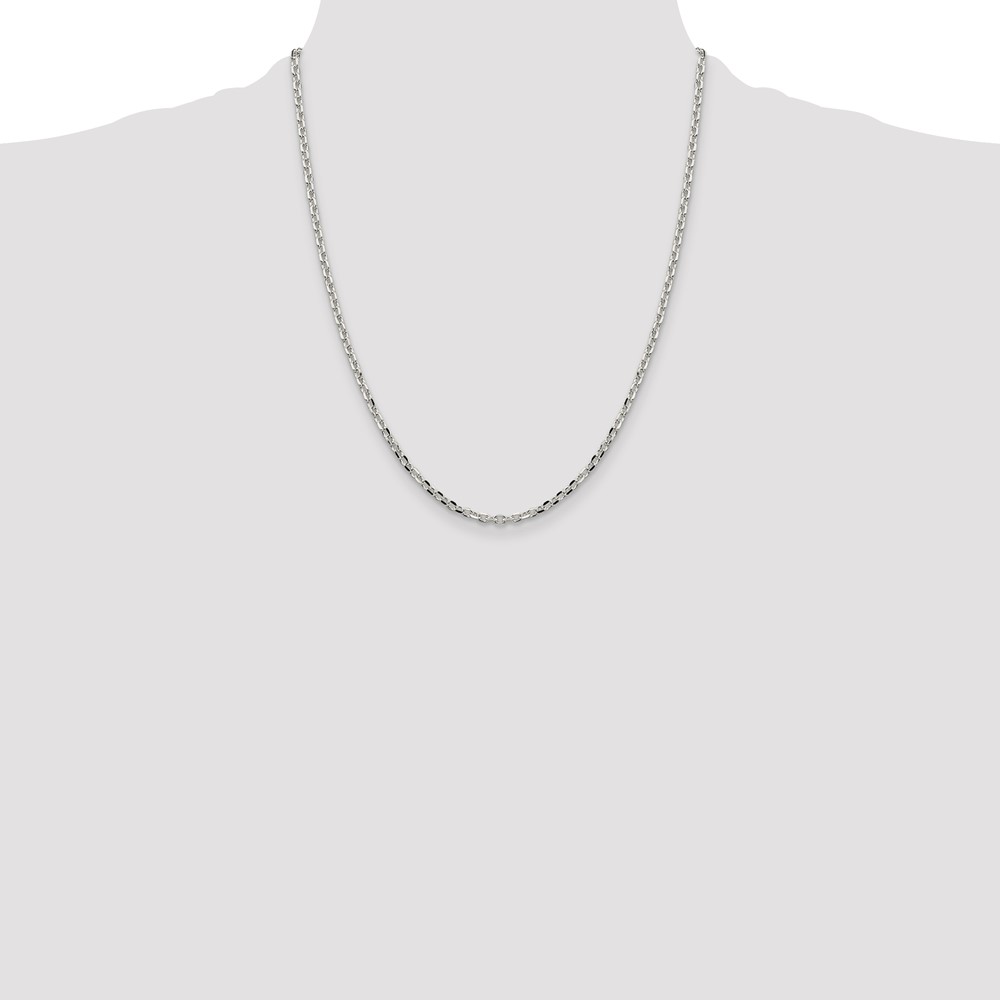 Sterling Silver 2.75mm Diamond-cut Forzantine Cable Chain (QPE15-22)