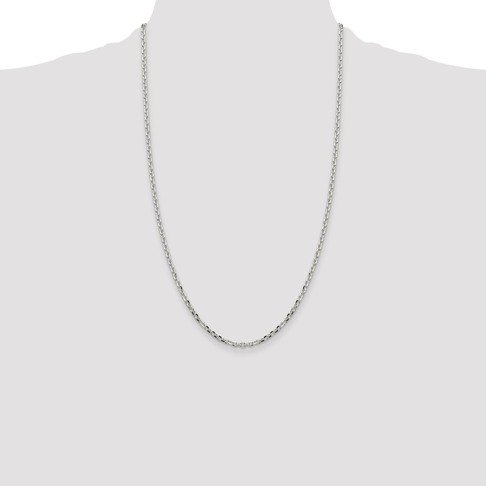 Sterling Silver 2.75mm Diamond-cut Forzantine Cable Chain (QPE15-26)
