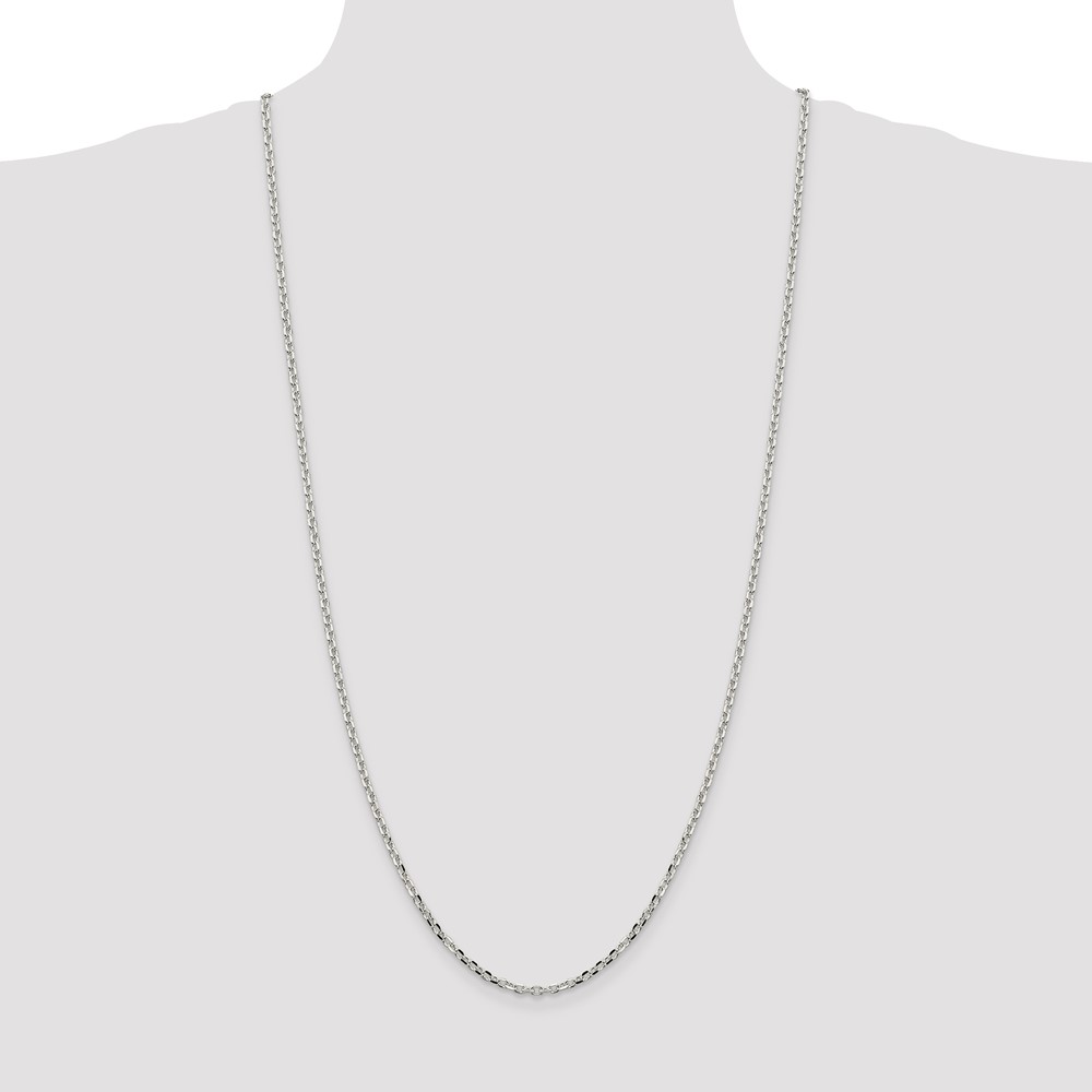 Sterling Silver 2.75mm Diamond-cut Forzantine Cable Chain (QPE15-30)