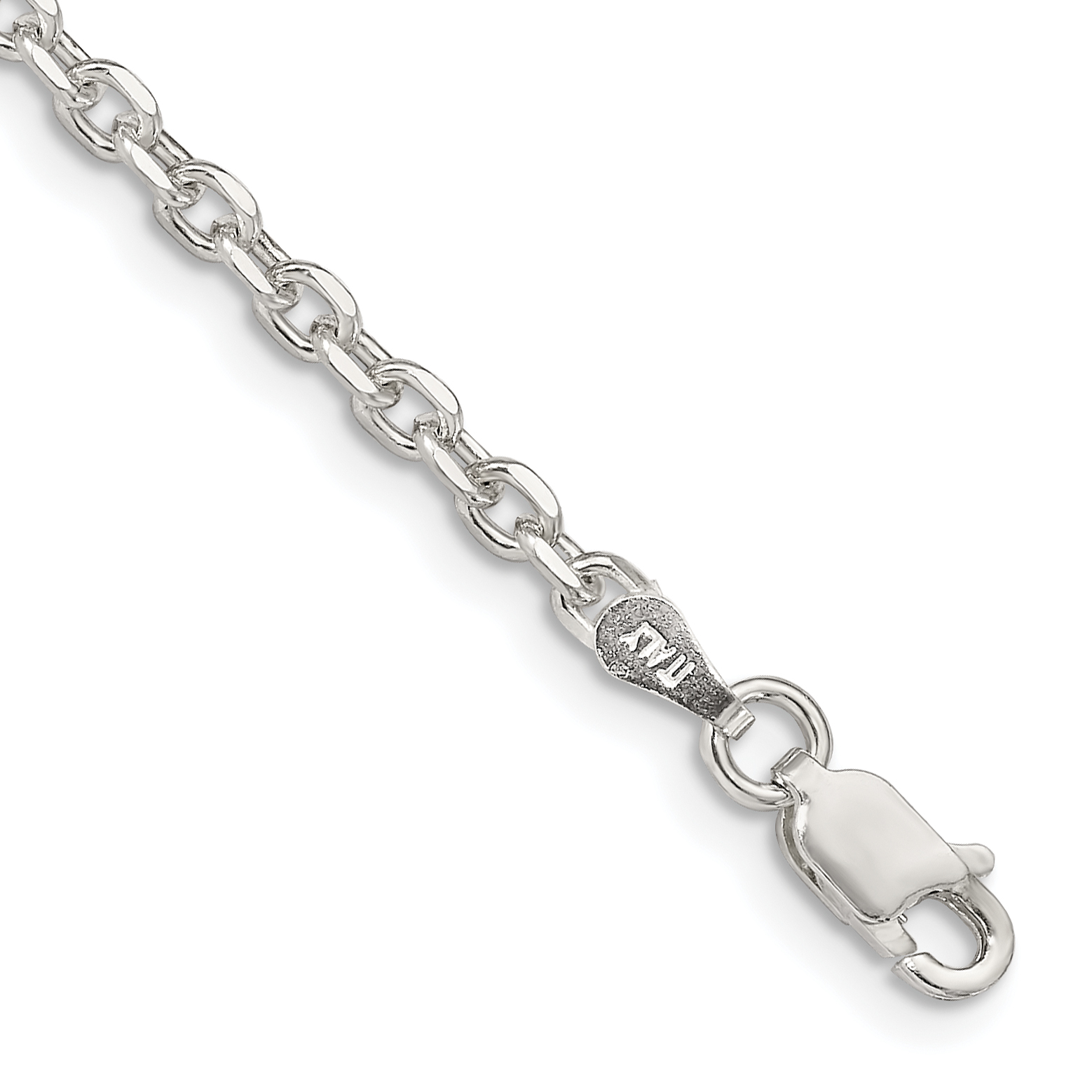 Sterling Silver 2.75mm Diamond-cut Forzantine Cable Chain (QPE15-8)