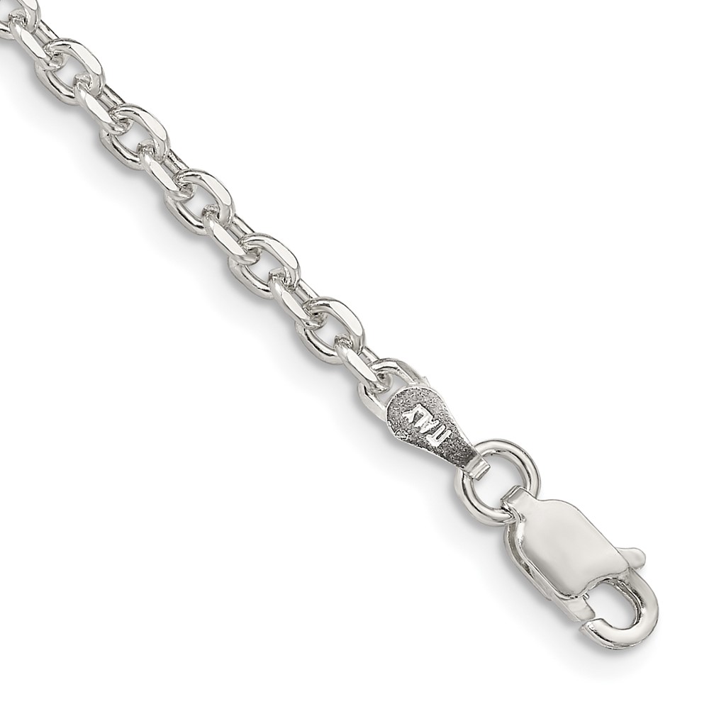 Sterling Silver 2.75mm Diamond-cut Forzantine Cable Chain (QPE15-8)