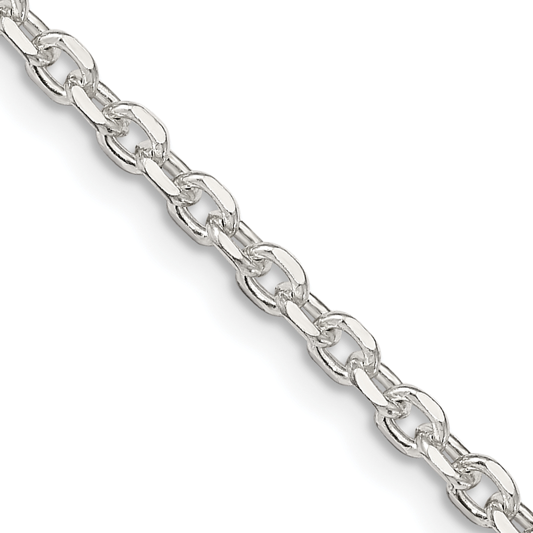 Sterling Silver 2.75mm Diamond-cut Forzantine Cable Chain (QPE15-30)