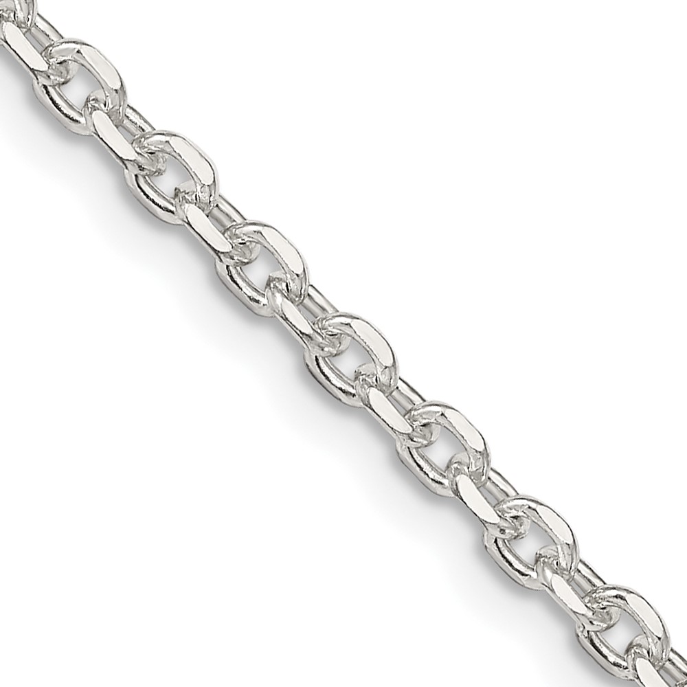 Sterling Silver 2.75mm Diamond-cut Forzantine Cable Chain (QPE15-30)
