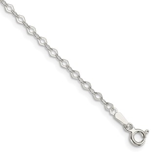 Sterling Silver 2.25mm Fancy Navette Link Chain