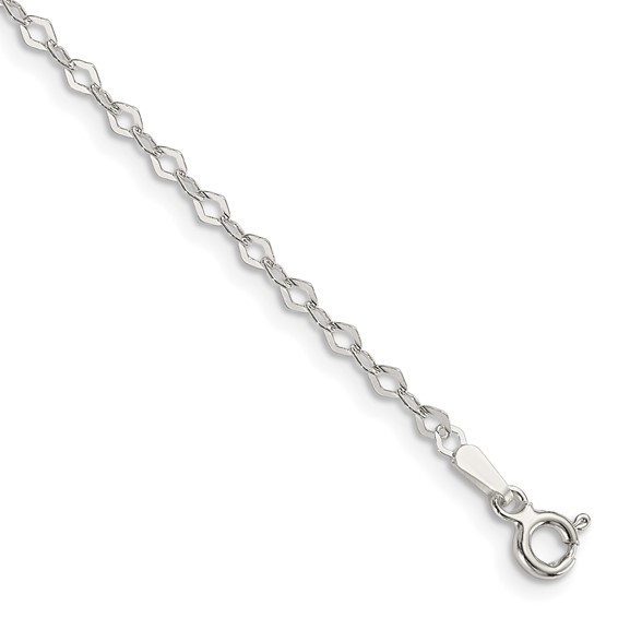 Sterling Silver 2.25mm Fancy Navette Link Chain