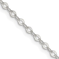 Sterling Silver 2.25mm Fancy Navette Link Chain view 1