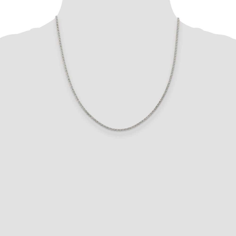 Sterling Silver 2mm Fancy Anchor Pendant Chain (QPE17-20)