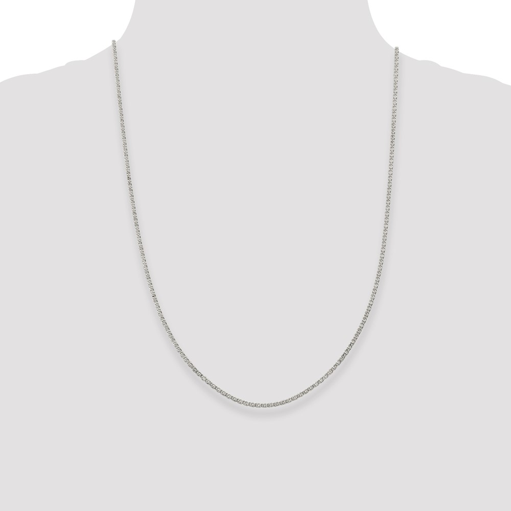 Sterling Silver 2mm Fancy Anchor Pendant Chain (QPE17-24)