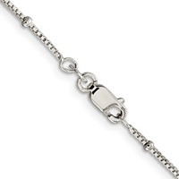 Sterling Silver 1.25mm Fancy Beaded Box Chain view 3