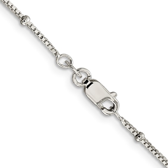 Sterling Silver Beaded Box Chain