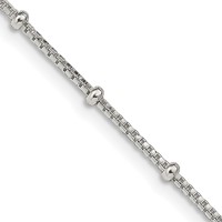 Sterling Silver 1.25mm Fancy Beaded Box Chain view 1