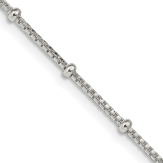Sterling Silver Beaded Box Chain