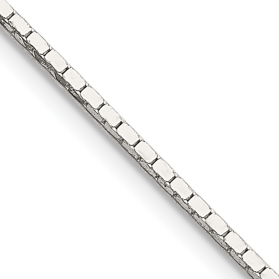 Sterling Silver 1mm Mirror Box Chain (QPE23-18)
