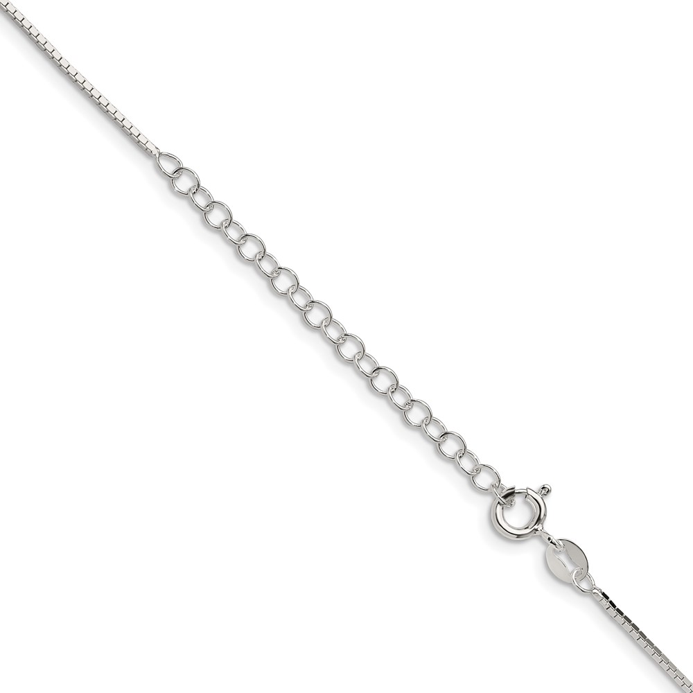 Sterling Silver 1mm Mirror Box Chain w/2in ext. (QPE23E-18)