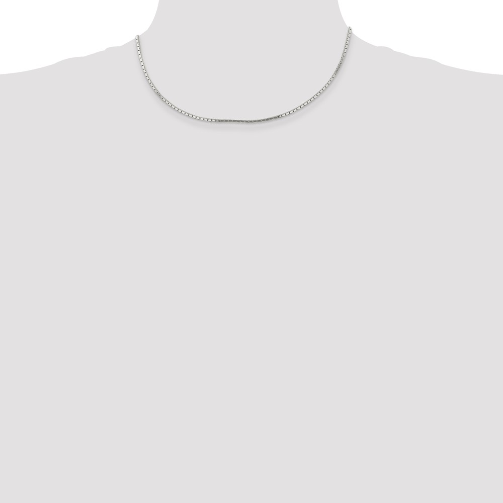 Sterling Silver 1.5mm Mirror Box Chain (QPE25-16)