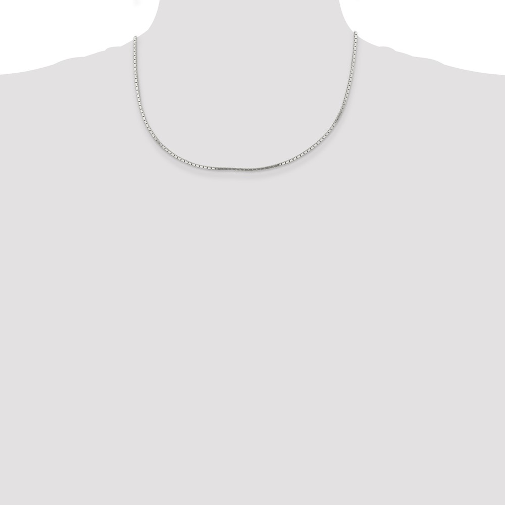 Sterling Silver 1.5mm Mirror Box Chain (QPE25-18)