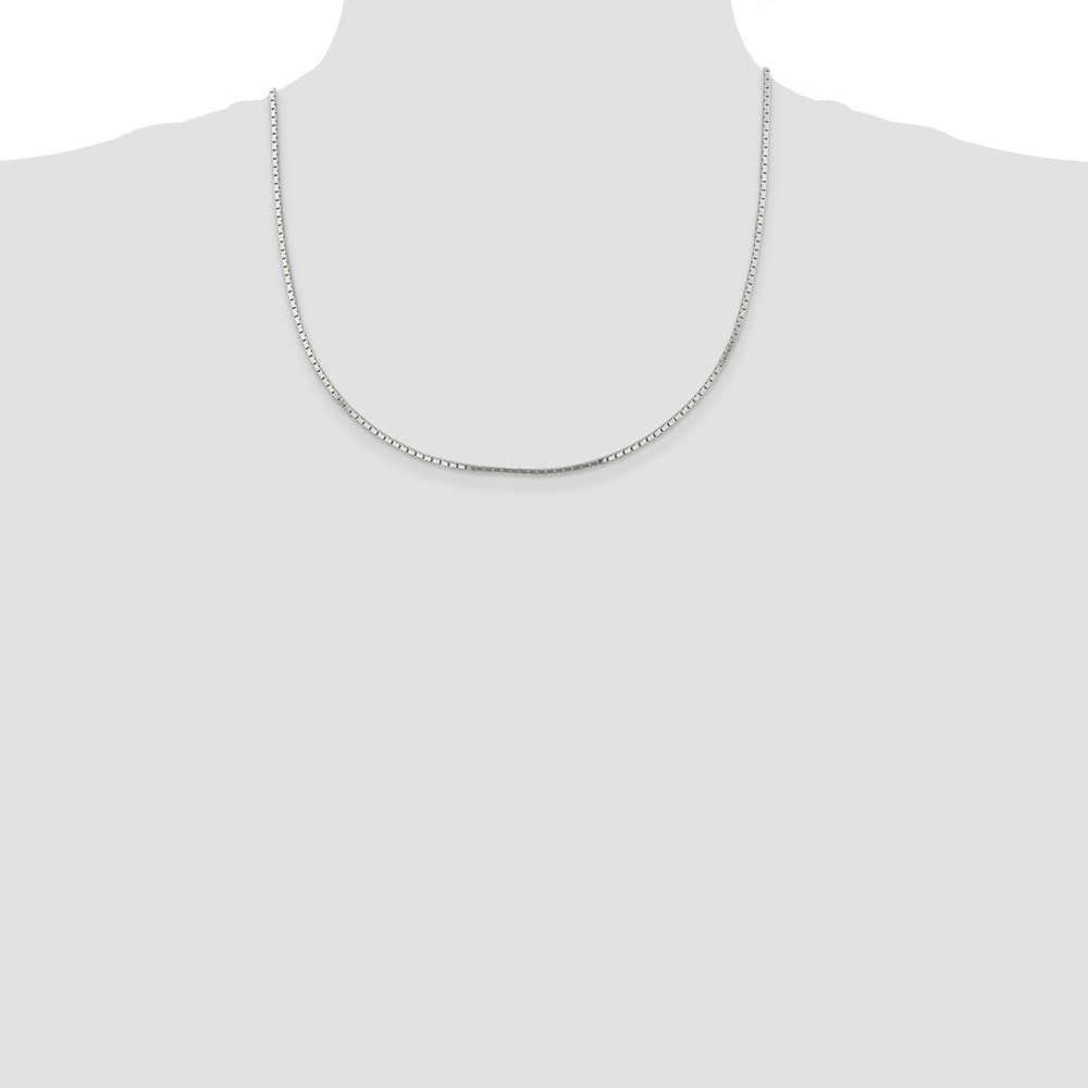 Sterling Silver 1.5mm Mirror Box Chain (QPE25-20)