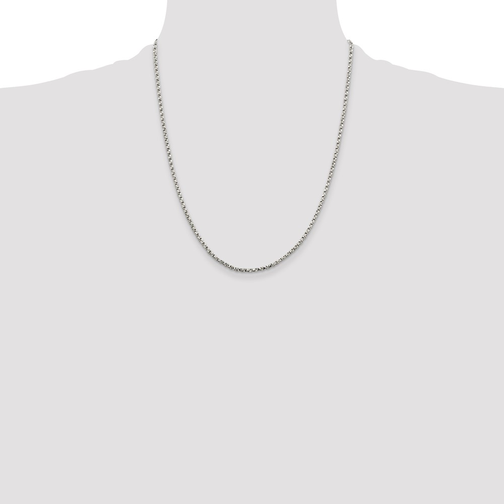 Sterling Silver 2.25mm Twisted Box Chain (QPE28-22)