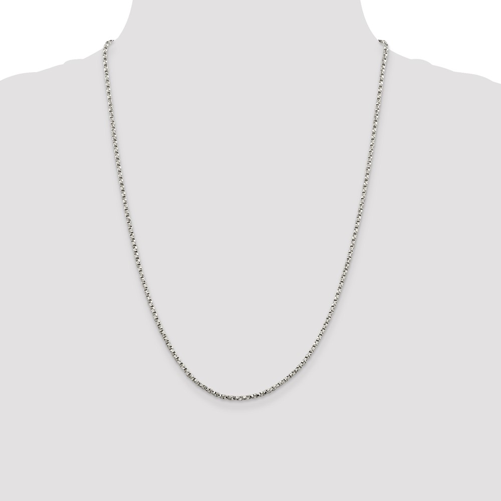 Sterling Silver 2.25mm Twisted Box Chain (QPE28-24)