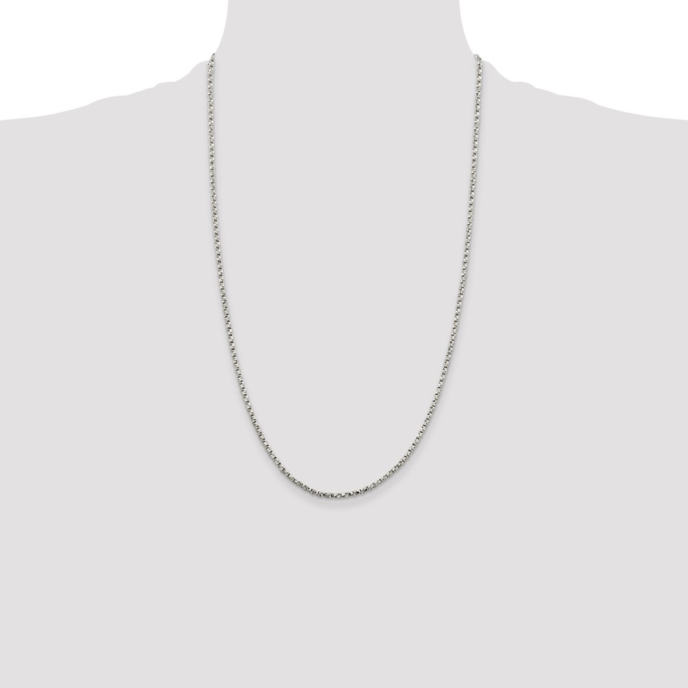 Sterling Silver 2.25mm Twisted Box Chain (QPE28-26)