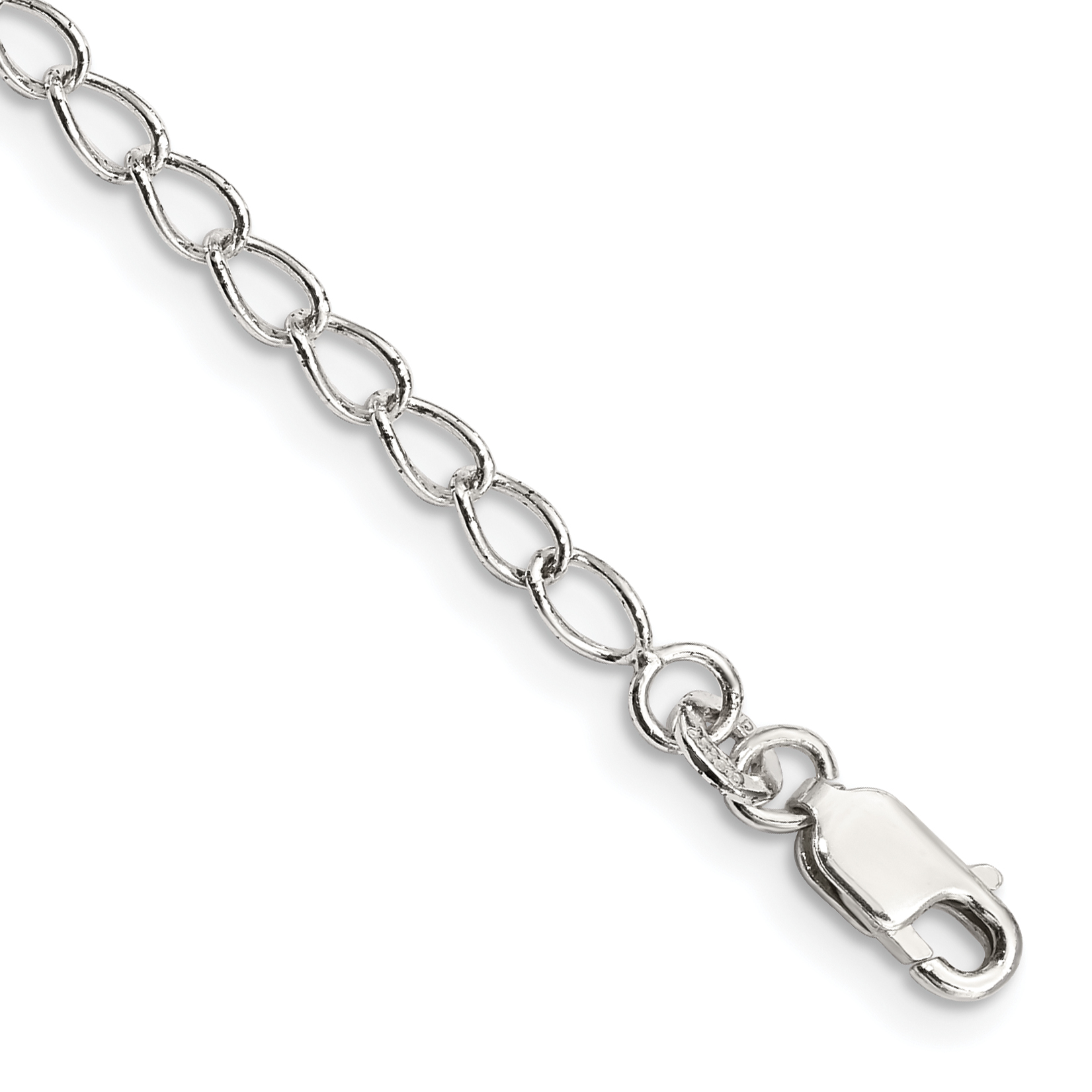 Sterling Silver 3mm Half Round Wire Open Curb Chain (QPE32-7)