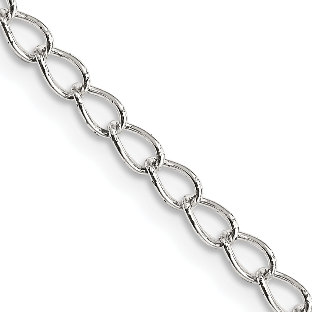 Sterling Silver 3mm Half Round Wire Open Curb Chain (QPE32-16)