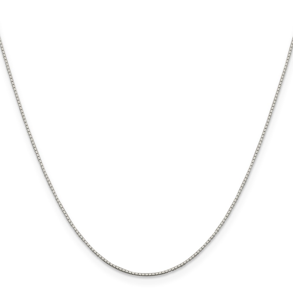 Sterling Silver Rhodium-plated .6mm Mirror Box Chain (QPE33R-20)