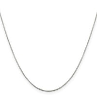 Sterling Silver Rhodium-plated .6mm Mirror Box Chain with Ext. - 2in view 2