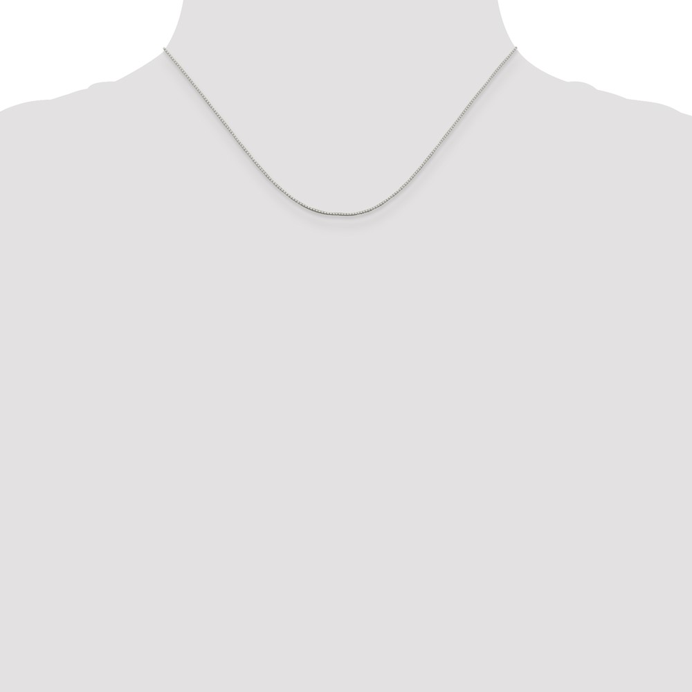 Sterling Silver Rhodium-plated .6mm Mirror Box Chain (QPE33R-16)