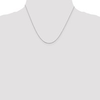 Sterling Silver Rhodium-plated .6mm Mirror Box Chain with Ext. - 2in view 4