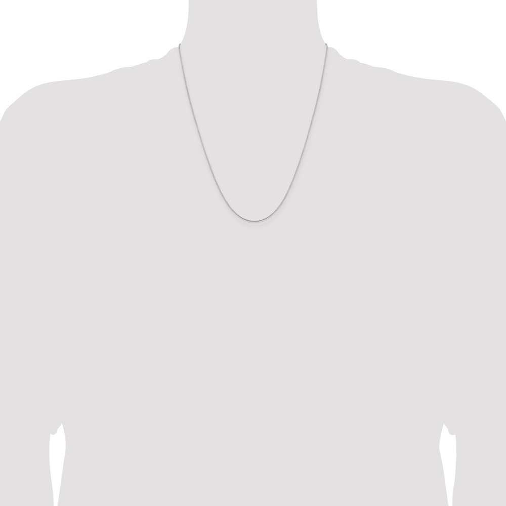 Sterling Silver Rhodium-plated .6mm Mirror Box Chain w/4in ext. (QPE33RH-22)