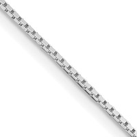 Sterling Silver Rhodium-plated .6mm Mirror Box Chain with Ext. - 2in view 1