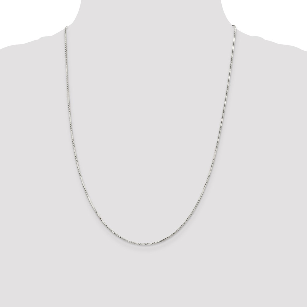 Sterling Silver 1.2mm 8 Sided Diamond-cut Mirror Box Chain (QPE37-24)