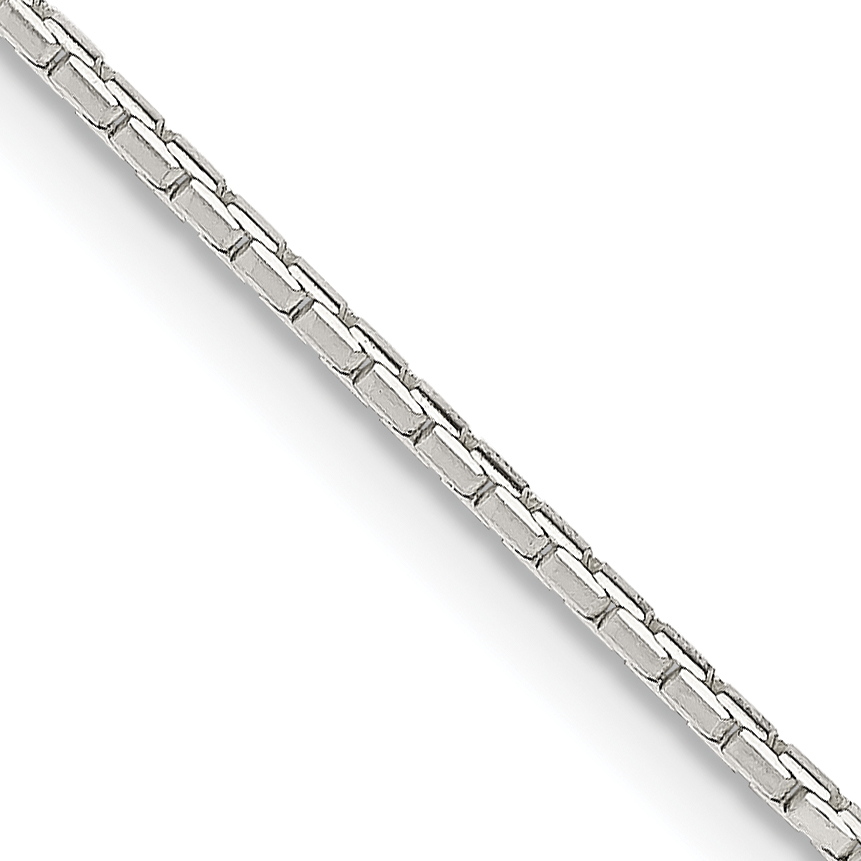 Sterling Silver 1.2mm 8 Sided Diamond-cut Mirror Box Chain (QPE37-18)