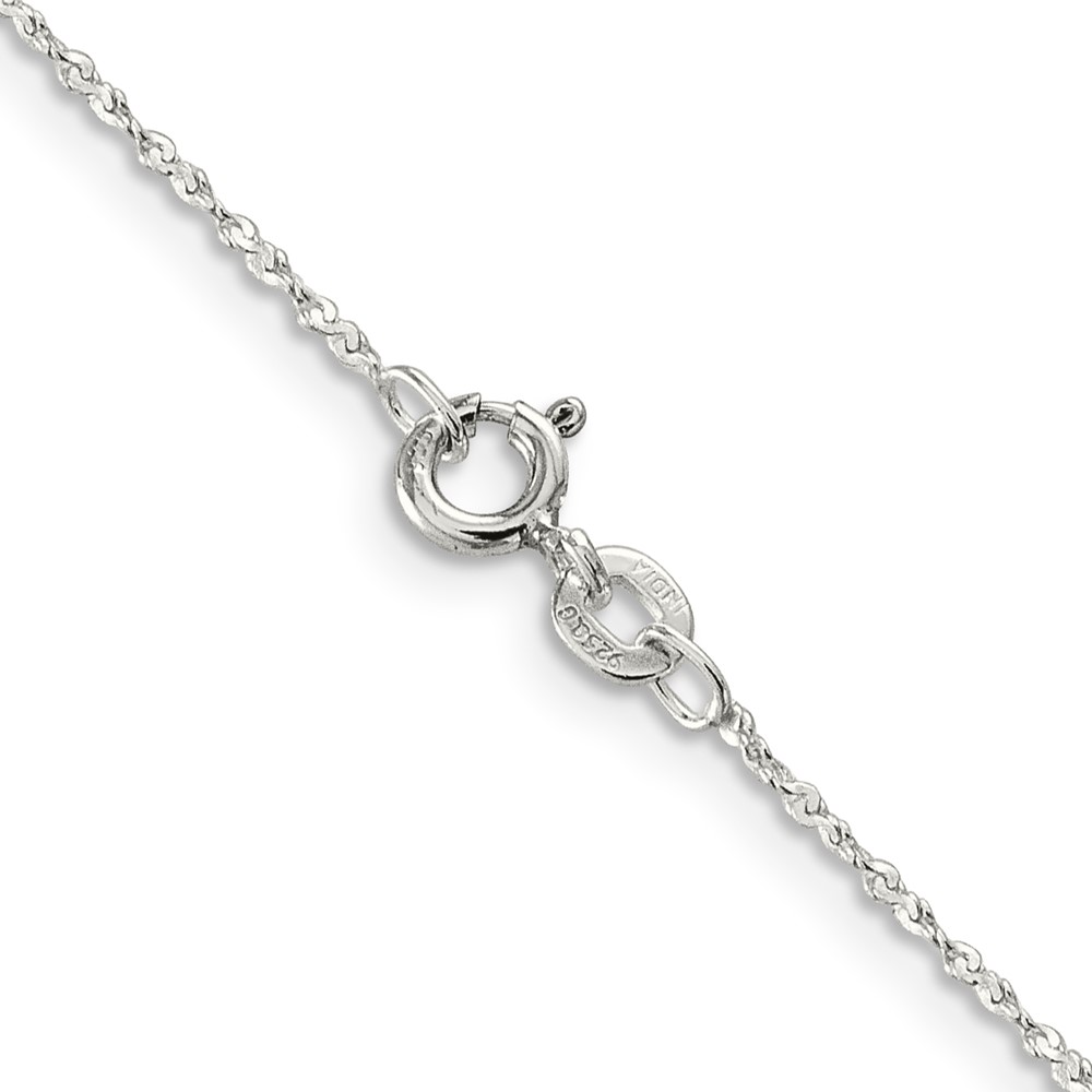 Sterling Silver 1mm Twisted Serpentine Chain (QPE38-14)