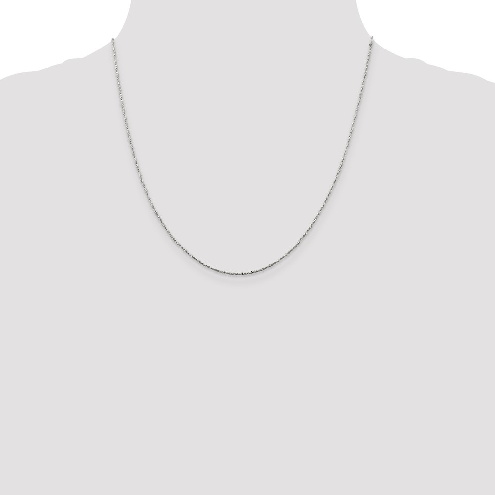 Sterling Silver 1mm Twisted Serpentine Chain (QPE38-20)