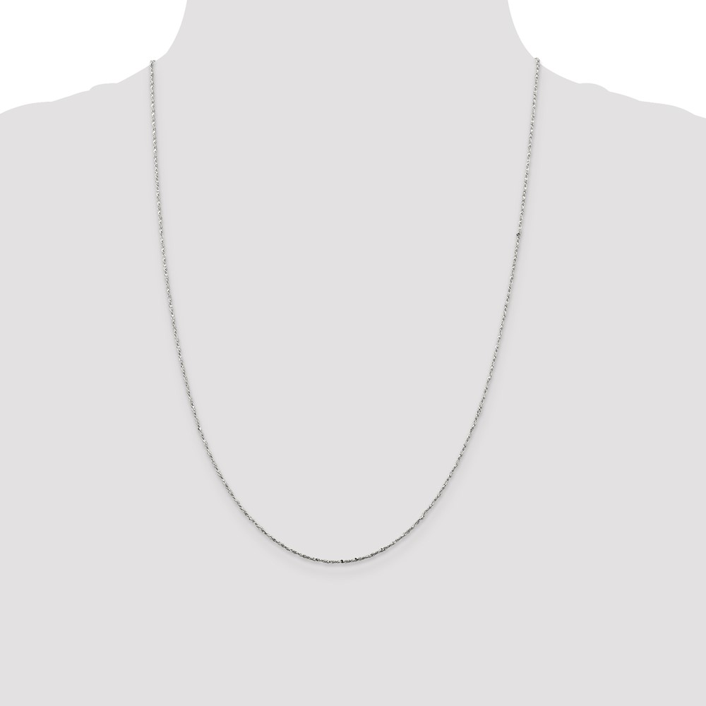 Sterling Silver 1mm Twisted Serpentine Chain (QPE38-24)