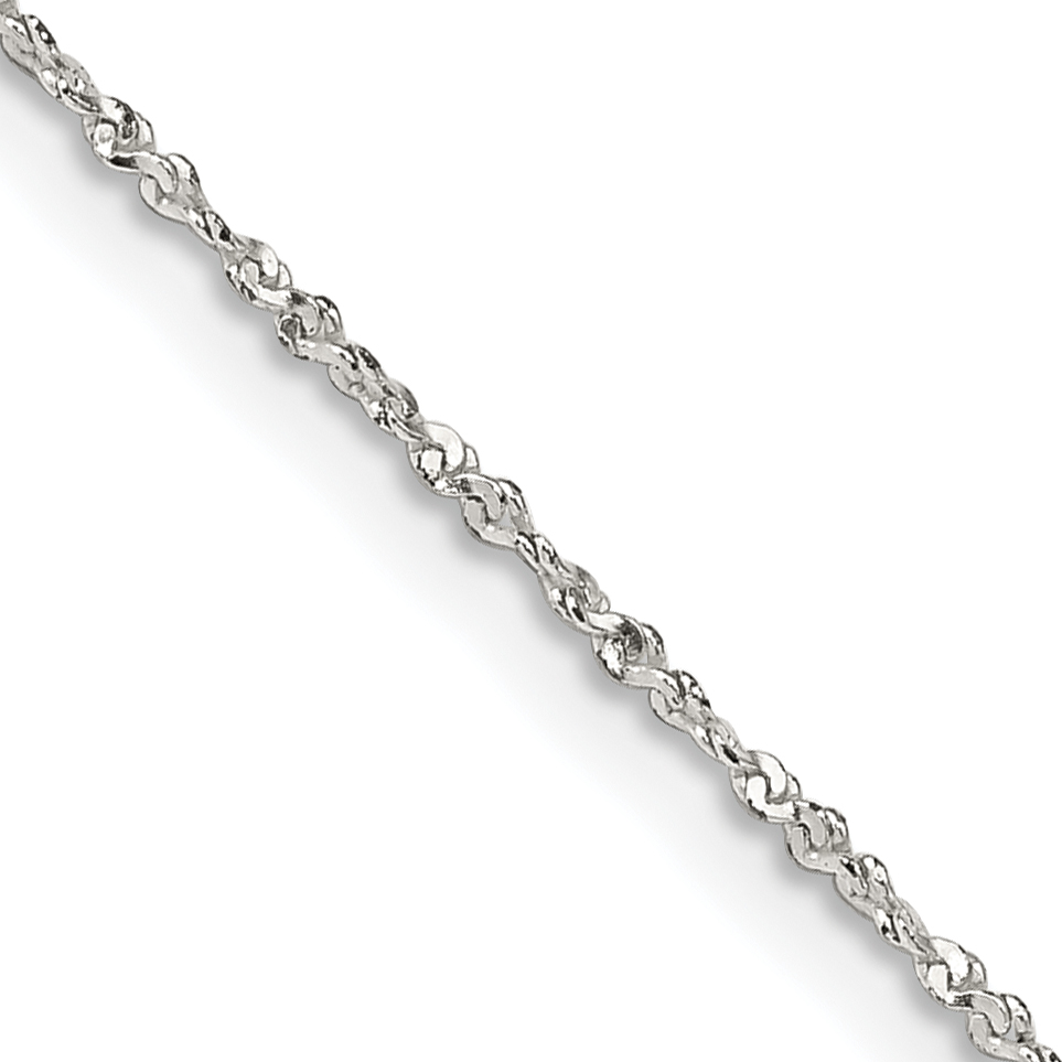 Sterling Silver 1mm Twisted Serpentine Chain (QPE38-14)