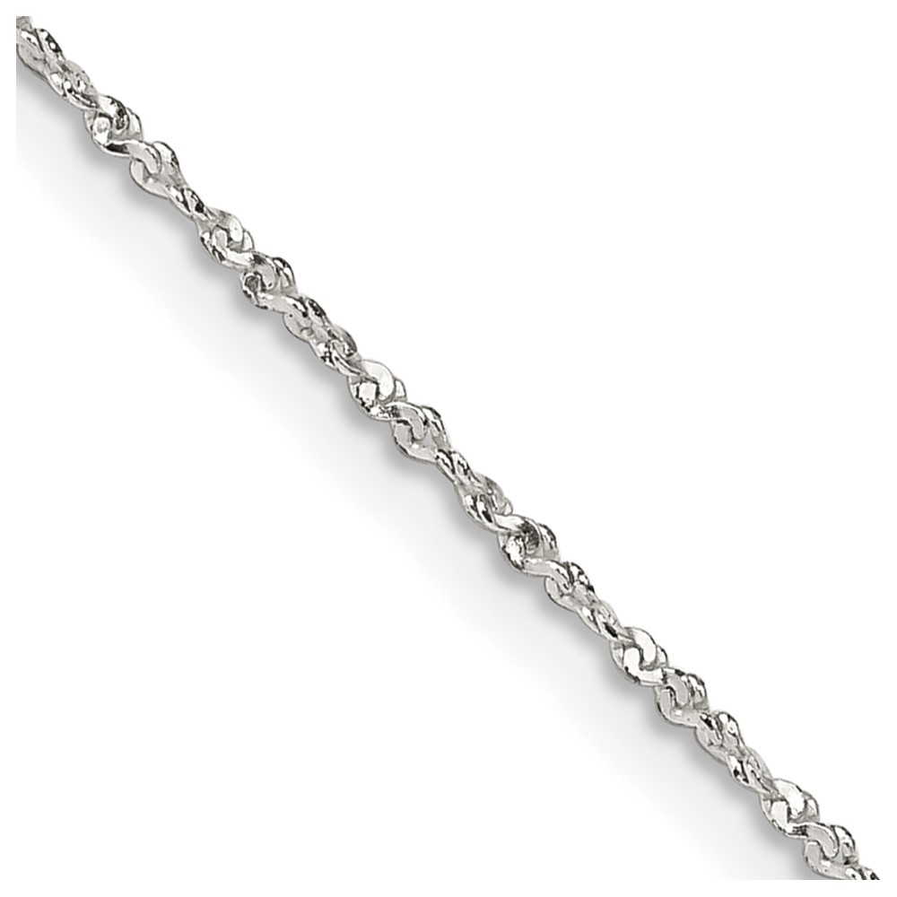 Sterling Silver 1mm Twisted Serpentine Chain (QPE38-14)