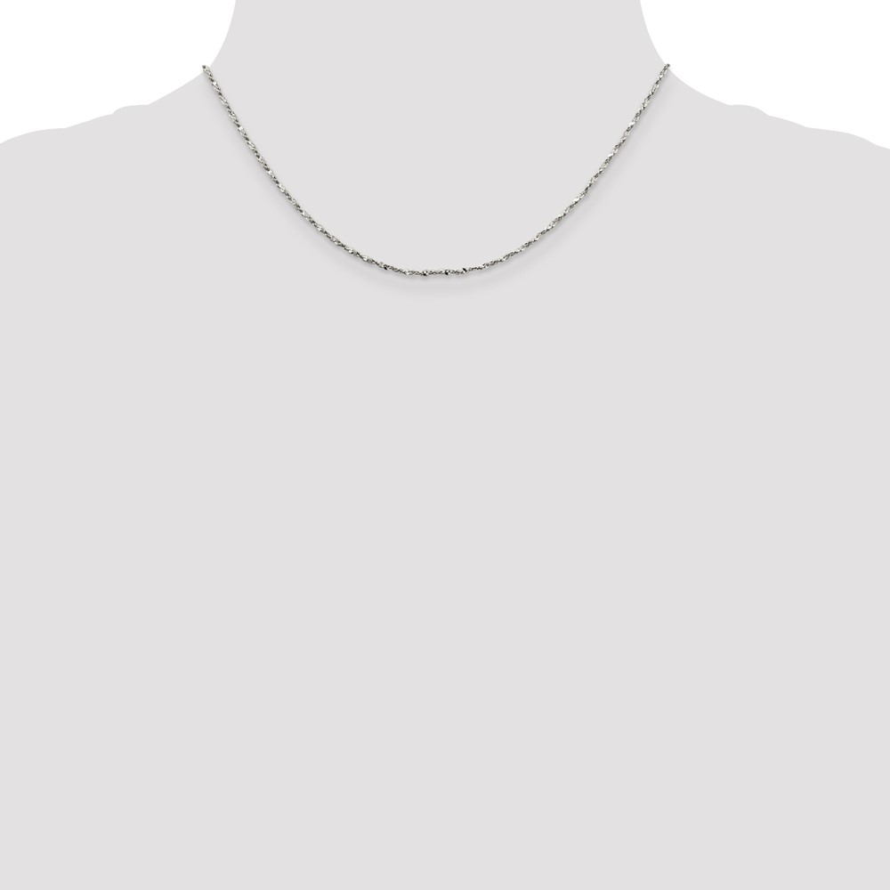 Sterling Silver 1.6mm Twisted Serpentine Chain (QPE39-16)