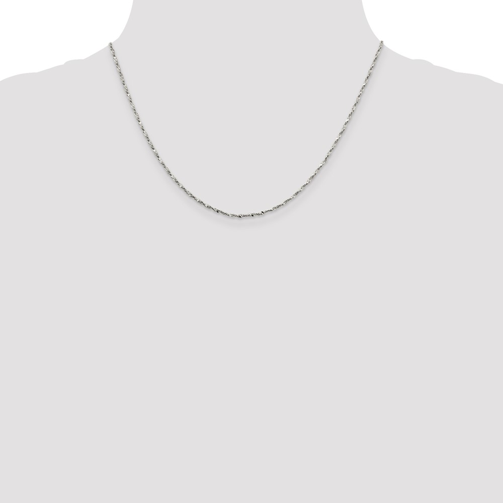 Sterling Silver 1.6mm Twisted Serpentine Chain (QPE39-18)