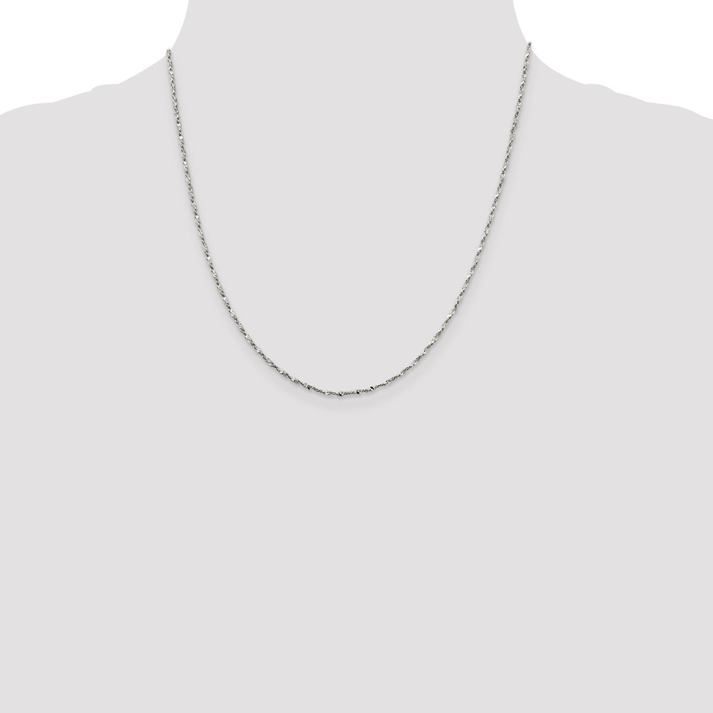 Sterling Silver 1.6mm Twisted Serpentine Chain (QPE39-20)