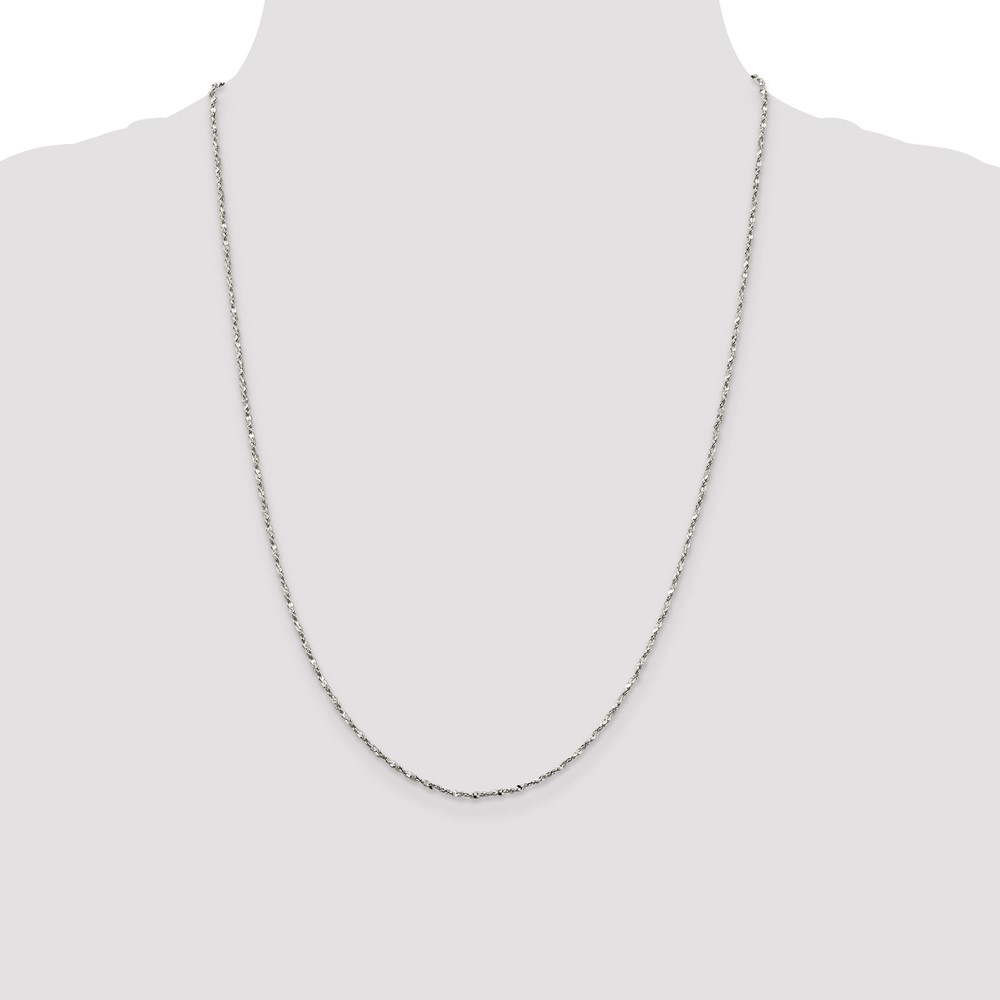 Sterling Silver 1.6mm Twisted Serpentine Chain (QPE39-24)